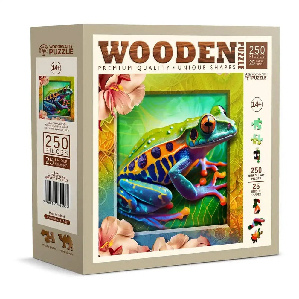 WOODEN.CITY – Bunter Frosch | 3D Holzpuzzle - Lama Welt