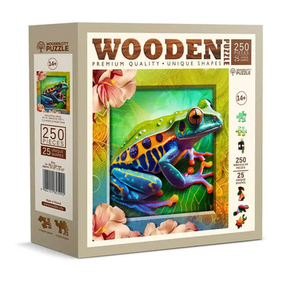 WOODEN.CITY – Bunter Frosch | 3D Holzpuzzle - Lama Welt