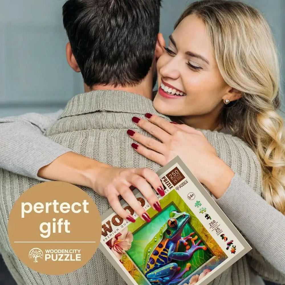 WOODEN.CITY – Bunter Frosch | 3D Holzpuzzle - Lama Welt