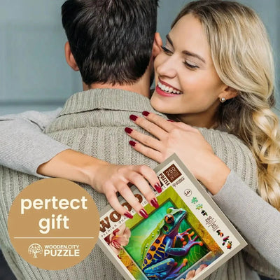 WOODEN.CITY – Bunter Frosch | 3D Holzpuzzle - Lama Welt