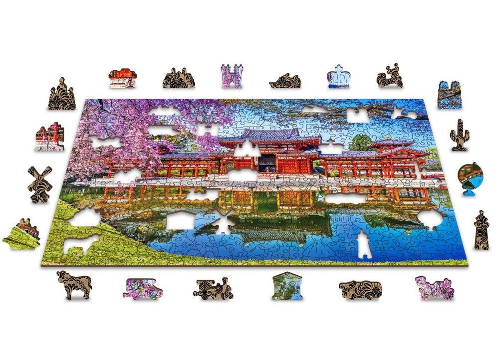 WOODEN.CITY – "Byodo - In Tempel, Kyoto, Japan | 3D Holzpuzzle - Lama Welt
