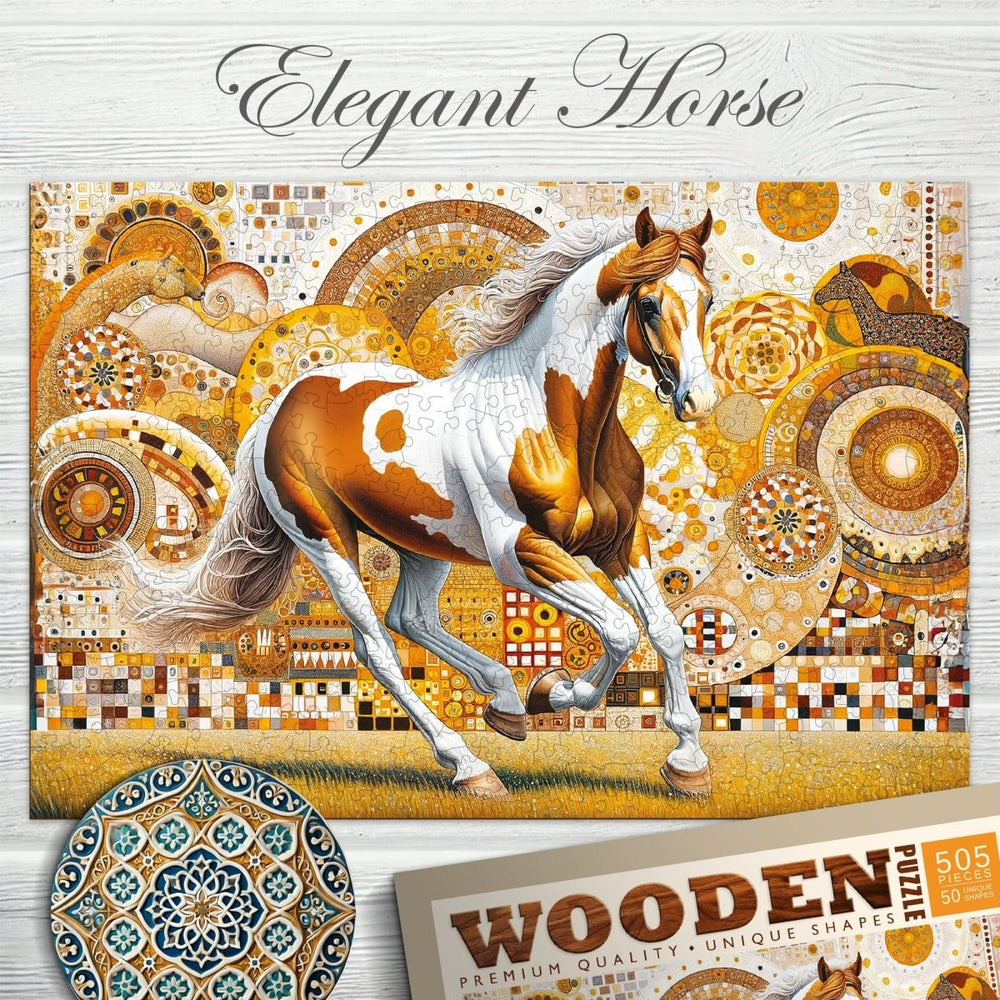 WOODEN.CITY – Elegantes Pferd | 3D Holzpuzzle - Lama Welt