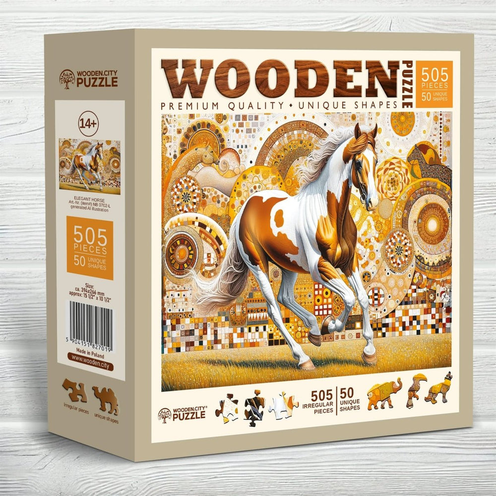 WOODEN.CITY – Elegantes Pferd | 3D Holzpuzzle - Lama Welt