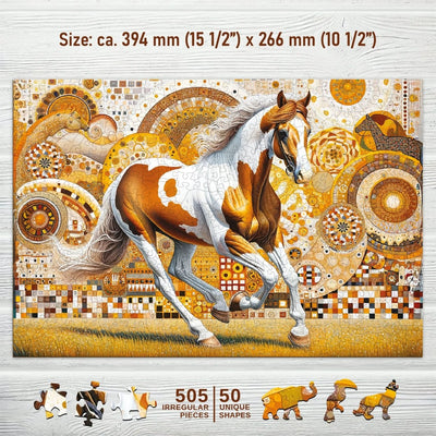 WOODEN.CITY – Elegantes Pferd | 3D Holzpuzzle - Lama Welt