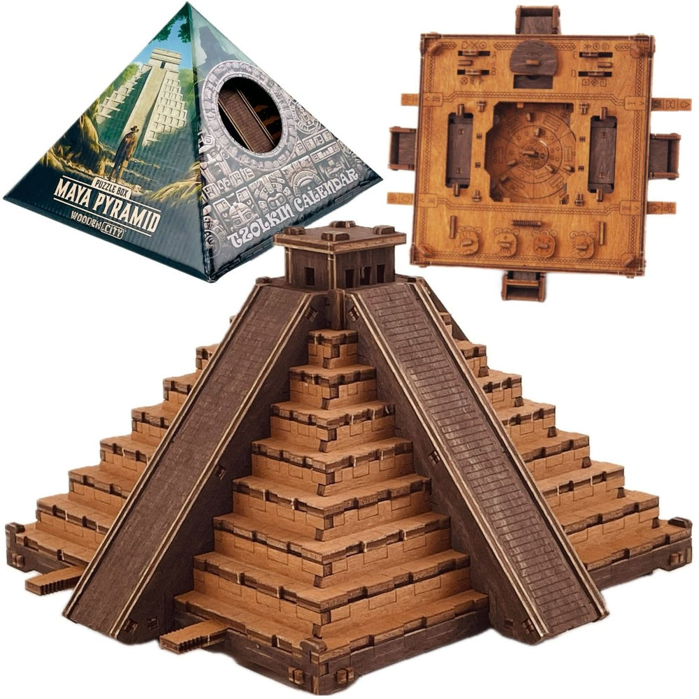 WOODEN.CITY – Escape Room Box Maya Pyramide | 3D Holzpuzzle - Lama Welt