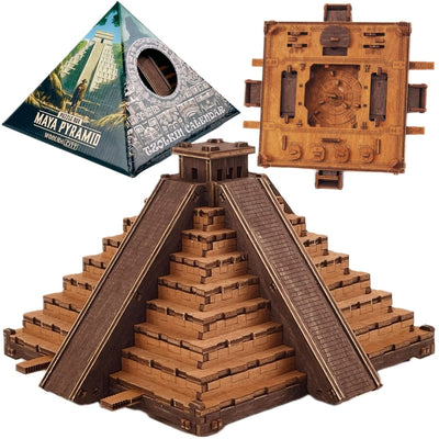 WOODEN.CITY – Escape Room Box Maya Pyramide | 3D Holzpuzzle - Lama Welt