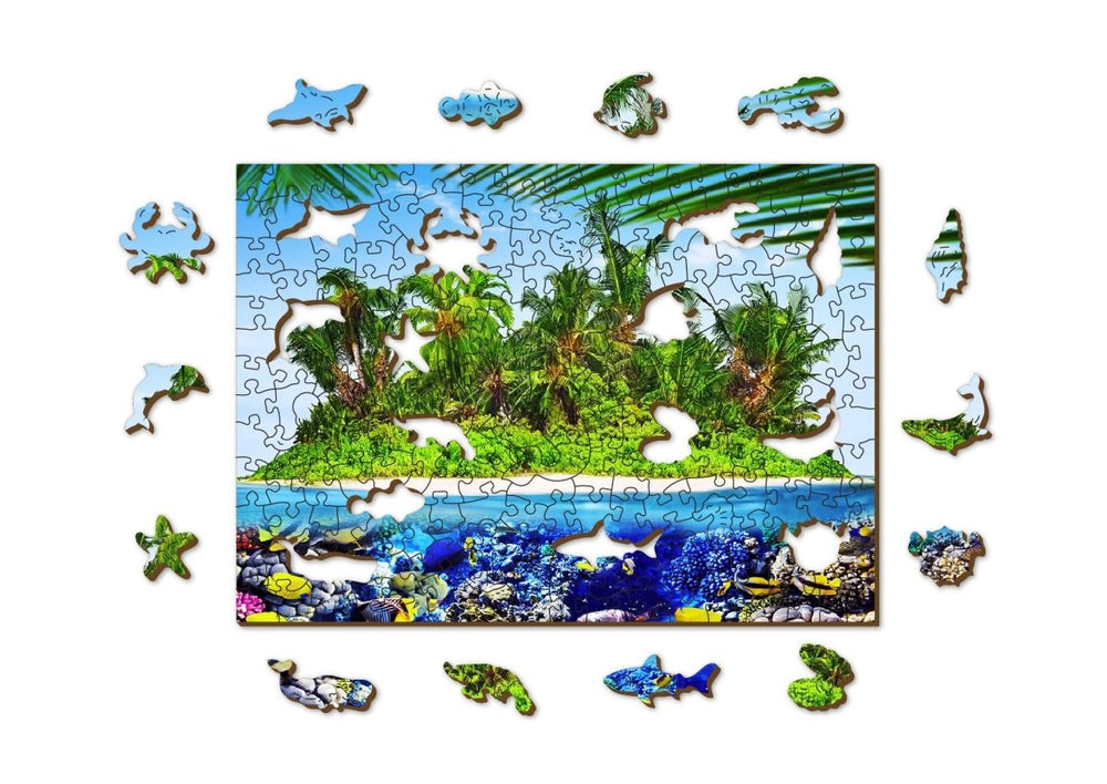 WOODEN.CITY – Exotische Schatzinsel | 3D Holzpuzzle - Lama Welt