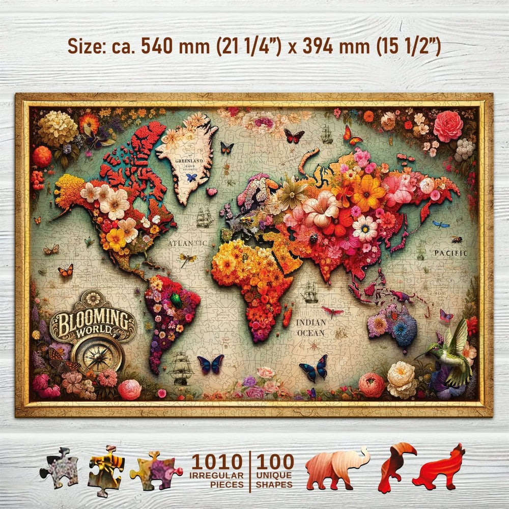 WOODEN.CITY – Farbenfrohe Karte | 3D Holzpuzzle - Lama Welt