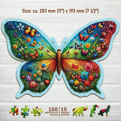 WOODEN.CITY – Farbenfroher Schmetterling | 3D Holzpuzzle - Lama Welt