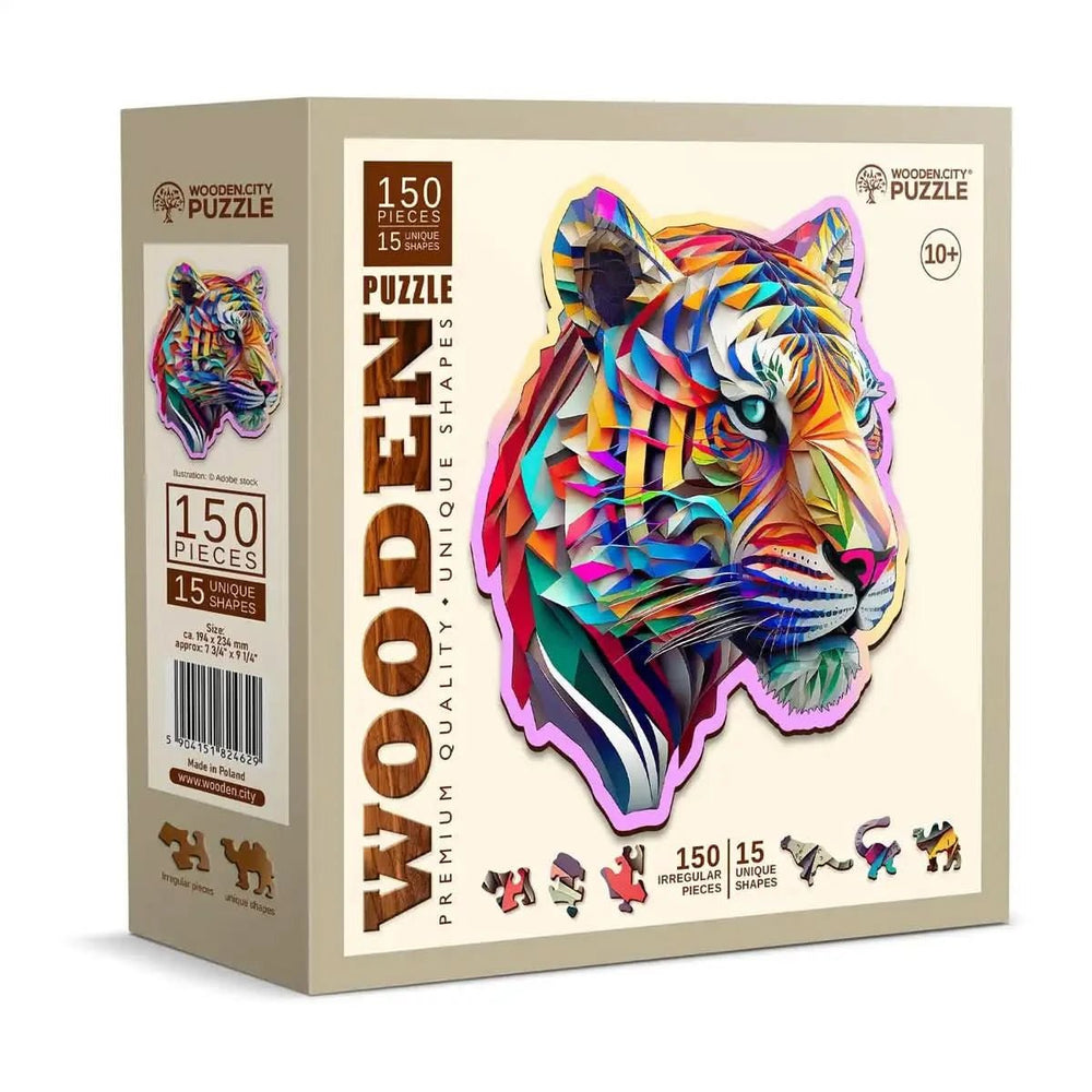 WOODEN.CITY – Farbenfroher Tiger | 3D Holzpuzzle - Lama Welt