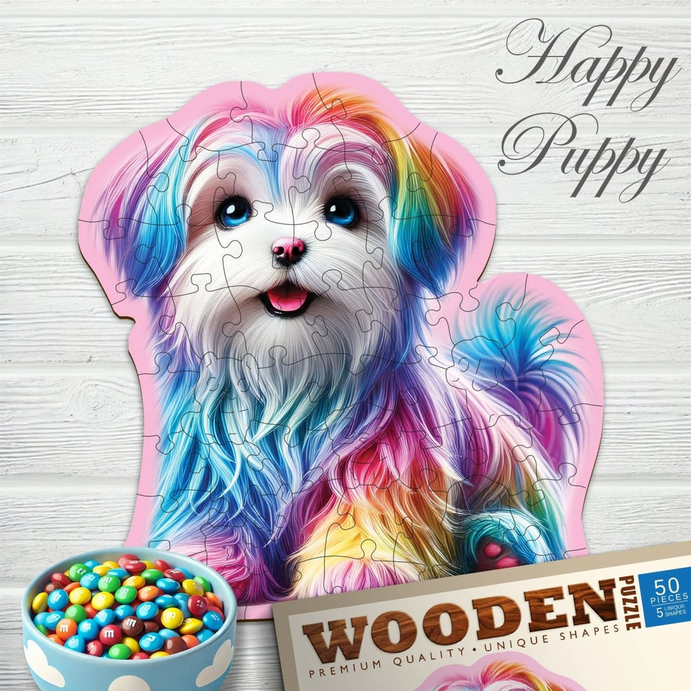 WOODEN.CITY – Fröhlicher Welpe | 3D Holzpuzzle - Lama Welt