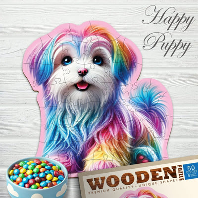 WOODEN.CITY – Fröhlicher Welpe | 3D Holzpuzzle - Lama Welt