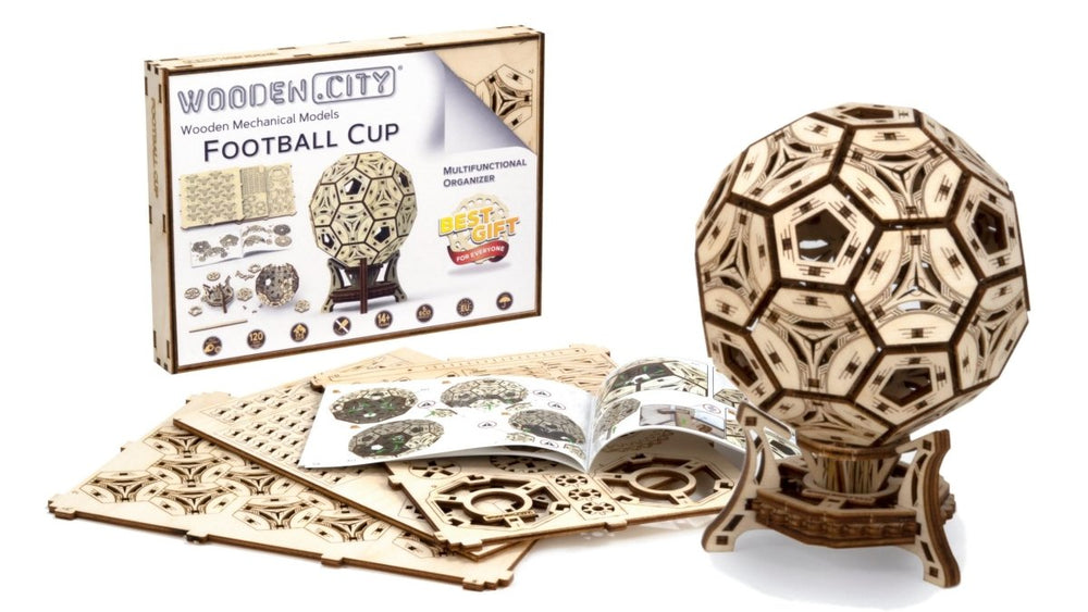 WOODEN.CITY – Fußball - Weltcup Multifunktional - Organizer | 3D Holzpuzzle - Lama Welt