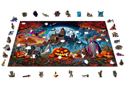 WOODEN.CITY – Gespenstische Kürbisnacht | 3D Holzpuzzle - Lama Welt