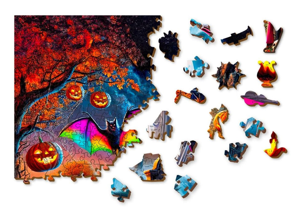 WOODEN.CITY – Gespenstische Kürbisnacht | 3D Holzpuzzle - Lama Welt