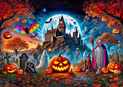 WOODEN.CITY – Gespenstische Kürbisnacht | 3D Holzpuzzle - Lama Welt