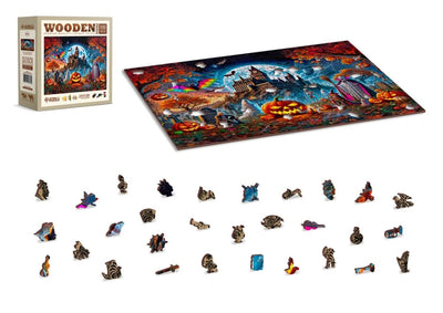 WOODEN.CITY – Gespenstische Kürbisnacht | 3D Holzpuzzle - Lama Welt