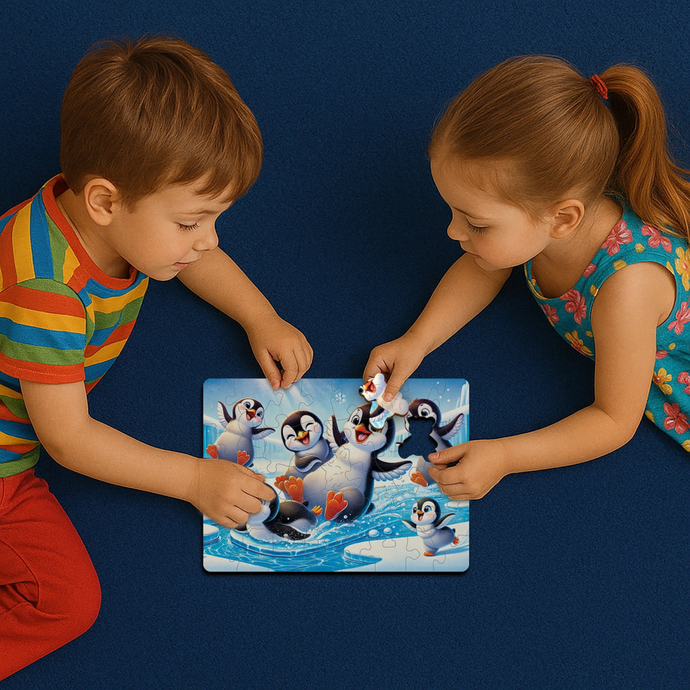 WOODEN.CITY – Glückliche Pinguine | 3D Holzpuzzle - Lama Welt