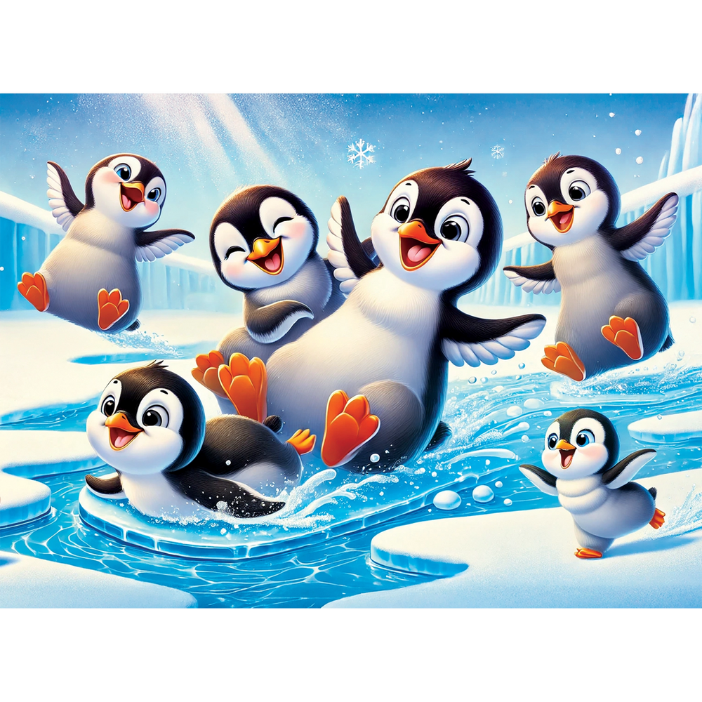 WOODEN.CITY – Glückliche Pinguine | 3D Holzpuzzle - Lama Welt