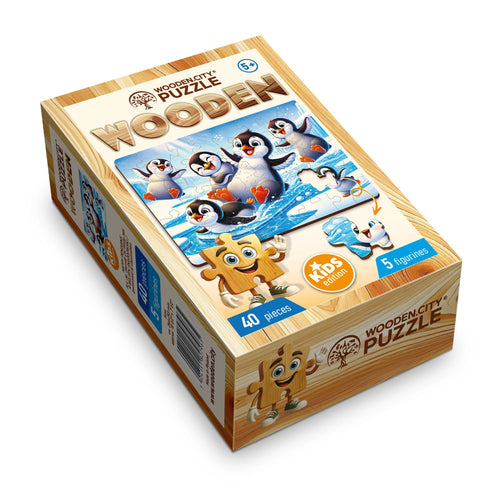 WOODEN.CITY – Glückliche Pinguine | 3D Holzpuzzle - Lama Welt