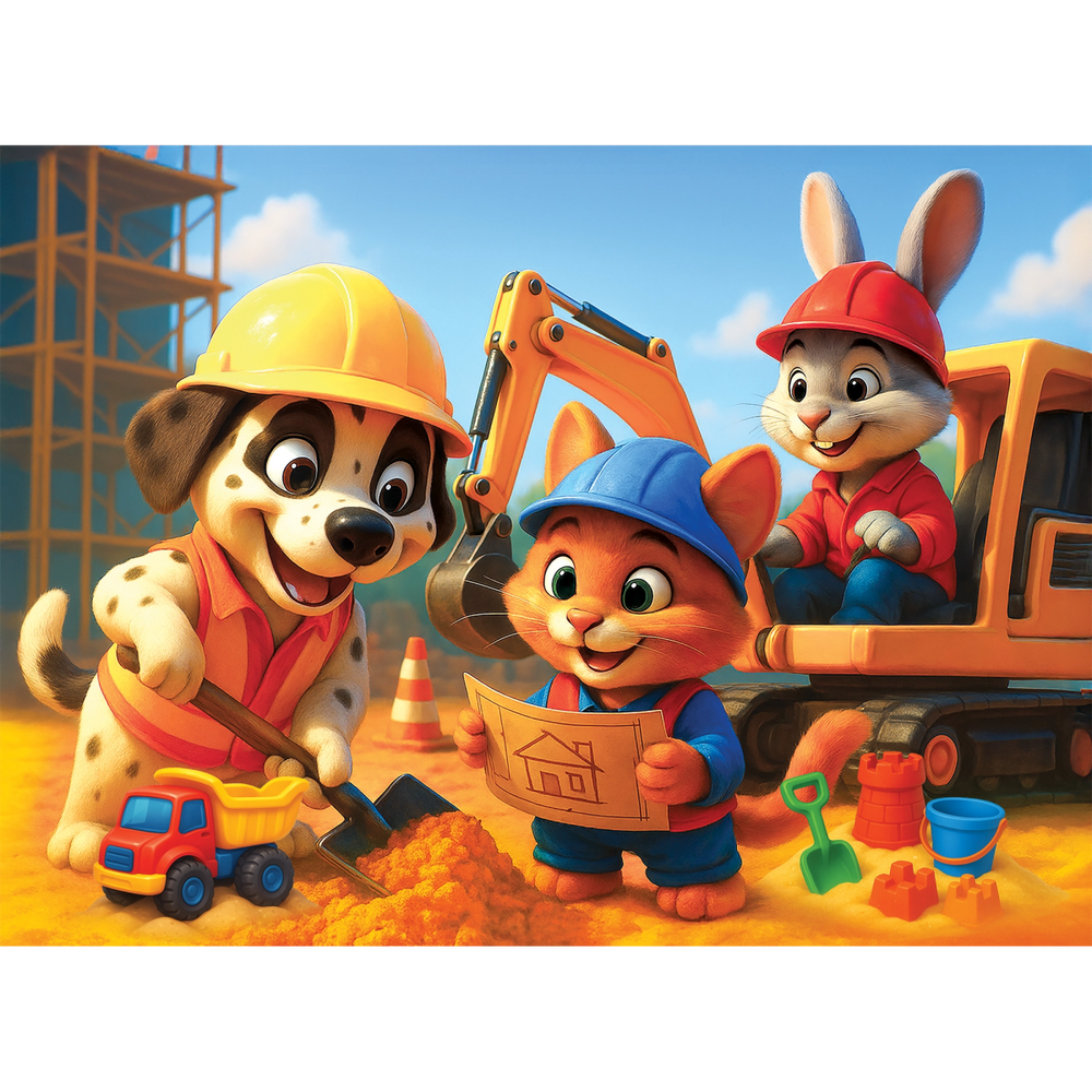 WOODEN.CITY – Glückliches Team | 3D Holzpuzzle - Lama Welt