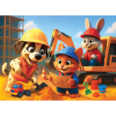 WOODEN.CITY – Glückliches Team | 3D Holzpuzzle - Lama Welt