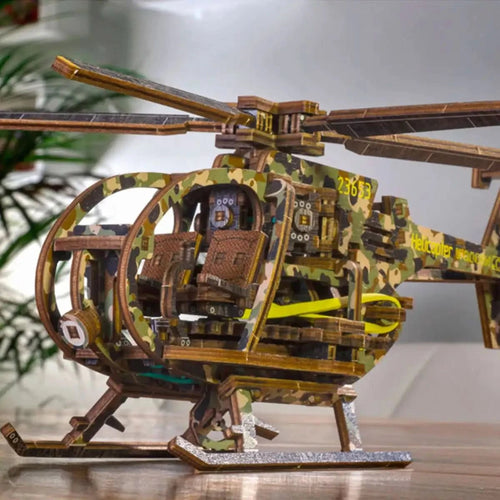 WOODEN.CITY – Helikopter Le | 3D Holzpuzzle - Lama Welt