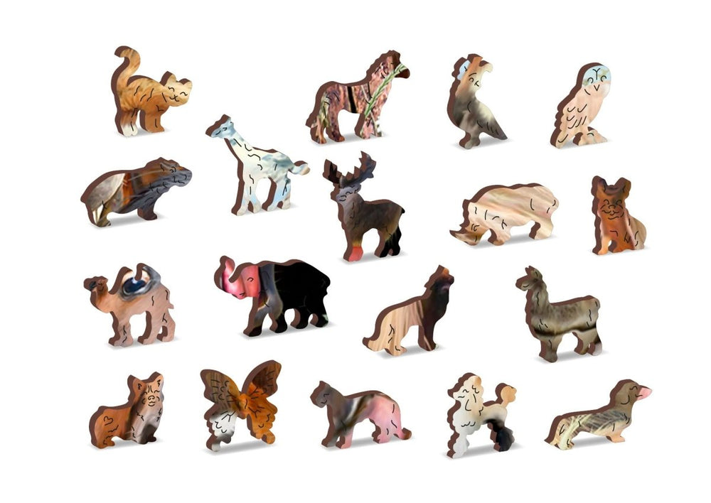 WOODEN.CITY – Herumtollen Mit Pferden | 3D Holzpuzzle - Lama Welt