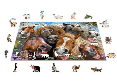 WOODEN.CITY – Herumtollen Mit Pferden | 3D Holzpuzzle - Lama Welt