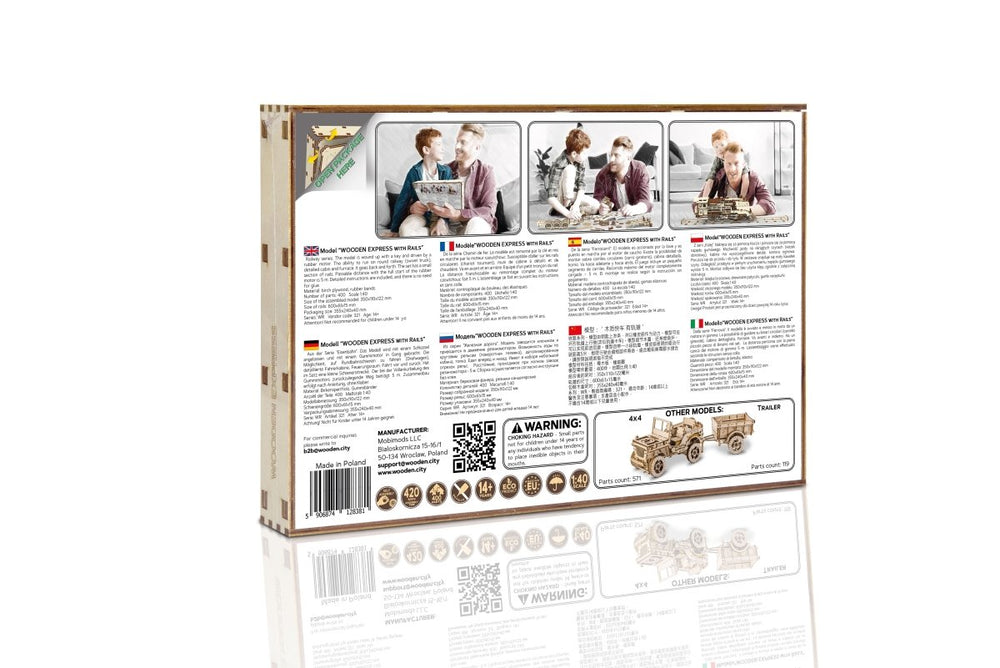 WOODEN.CITY – Holzexpress Mit Gleisen | 3D Holzpuzzle - Lama Welt