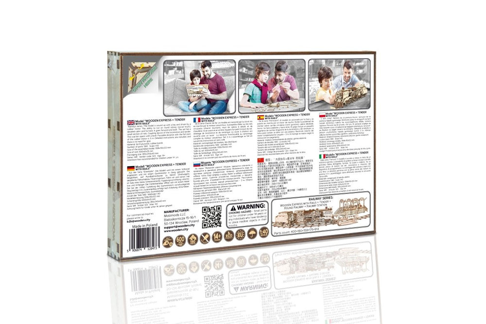 WOODEN.CITY – Holzexpress Mit Tender Und Gleisen | 3D Holzpuzzle - Lama Welt