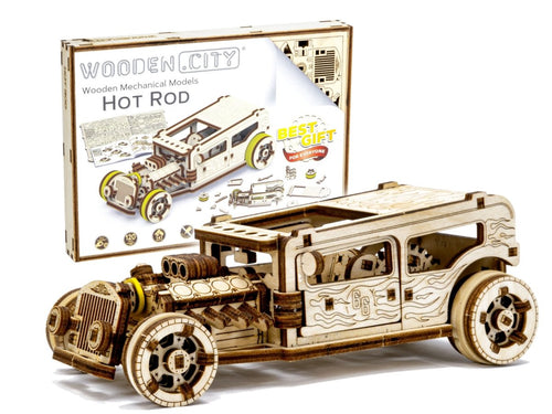 WOODEN.CITY – Hot Rod | 3D Holzpuzzle - Lama Welt