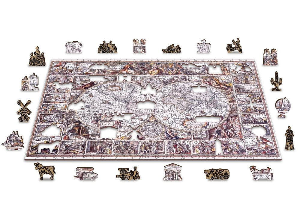 WOODEN.CITY – Karte Des Zeitalters Der Entdeckungen | 3D Holzpuzzle - Lama Welt