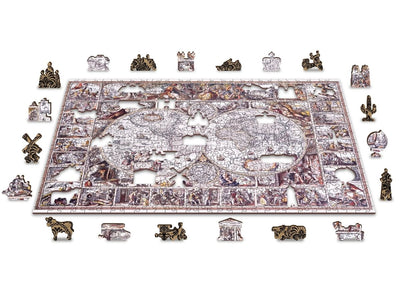 WOODEN.CITY – Karte Des Zeitalters Der Entdeckungen | 3D Holzpuzzle - Lama Welt
