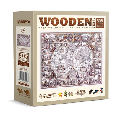WOODEN.CITY – Karte Des Zeitalters Der Entdeckungen | 3D Holzpuzzle - Lama Welt