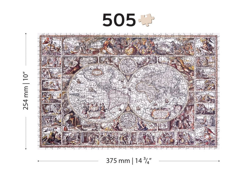 WOODEN.CITY – Karte Des Zeitalters Der Entdeckungen | 3D Holzpuzzle - Lama Welt