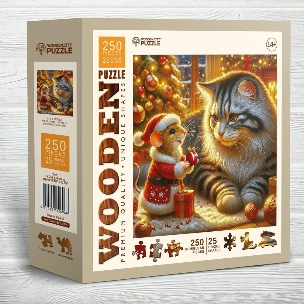 WOODEN.CITY – Katze & Maus | 3D Holzpuzzle - Lama Welt