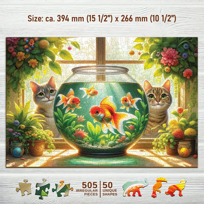 WOODEN.CITY – Katzen Und Fische | 3D Holzpuzzle - Lama Welt