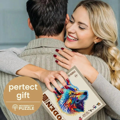 WOODEN.CITY – Klassischer Wolf | 3D Holzpuzzle - Lama Welt