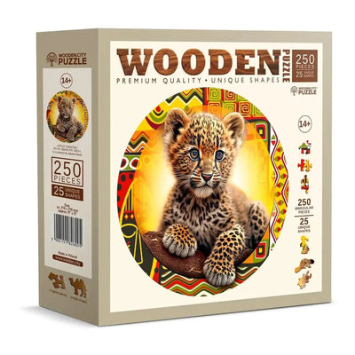 WOODEN.CITY – Kleiner Süßer Leopard | 3D Holzpuzzle - Lama Welt