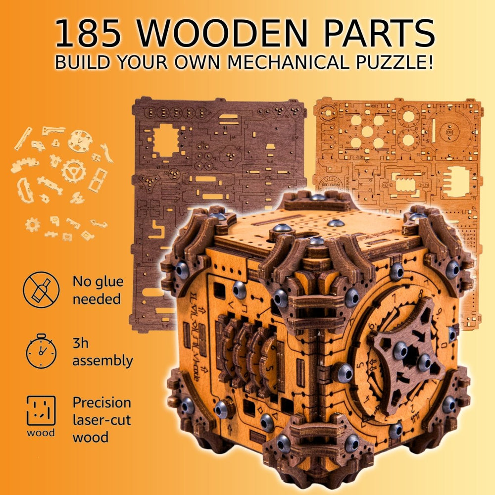 Wooden.City l Tesseract Holz Puzzle Box l Rätselbox - Lama Welt