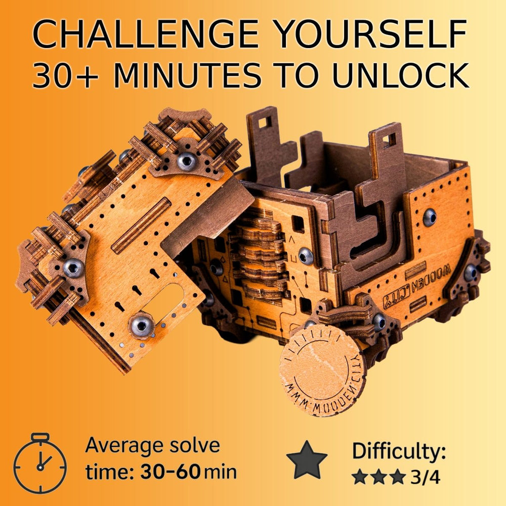 Wooden.City l Tesseract Holz Puzzle Box l Rätselbox - Lama Welt
