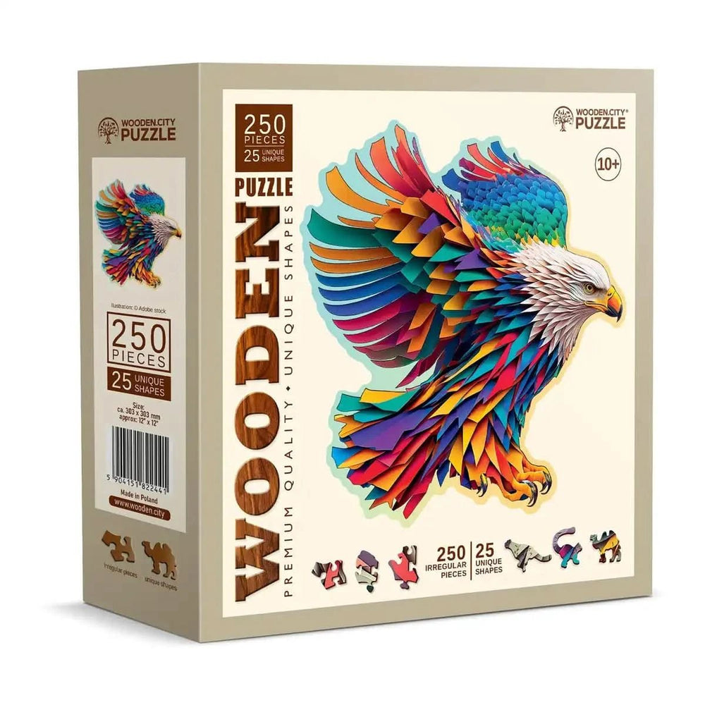 WOODEN.CITY – Leuchtender Adler | 3D Holzpuzzle - Lama Welt
