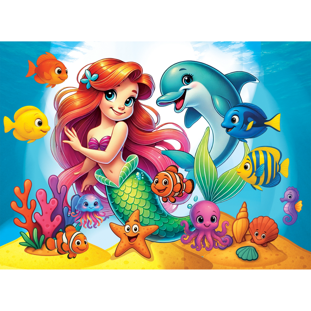 WOODEN.CITY – Meerjungfrau Und Delfin | 3D Holzpuzzle - Lama Welt