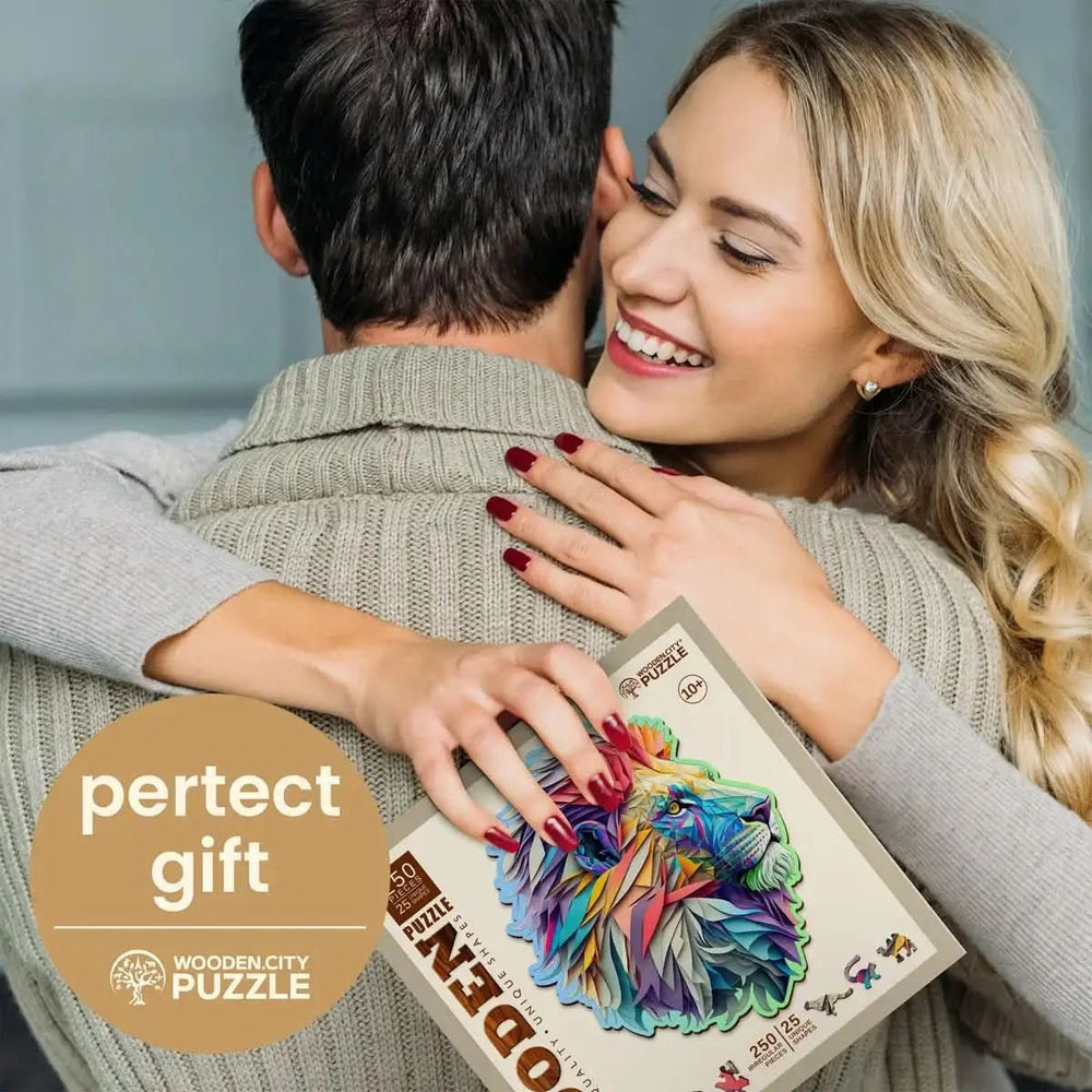 WOODEN.CITY – Moderner Löwe | 3D Holzpuzzle - Lama Welt