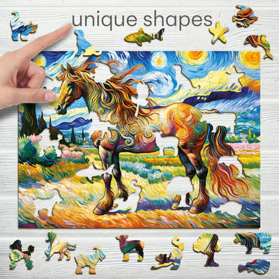 WOODEN.CITY – Modernes Pferd | 3D Holzpuzzle - Lama Welt