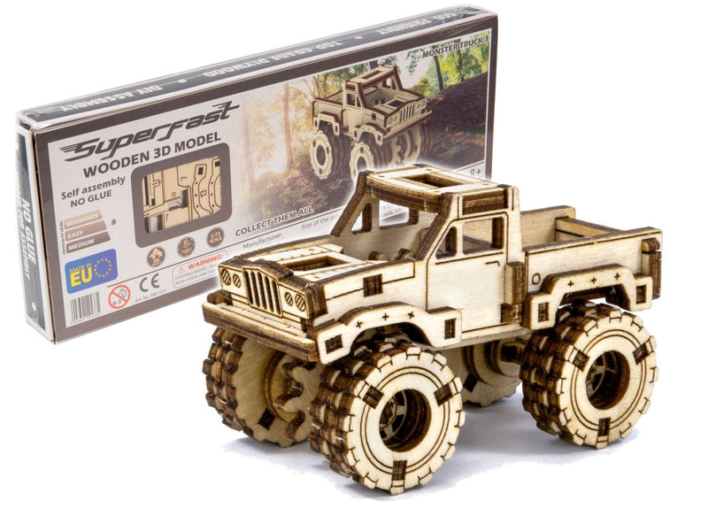 WOODEN.CITY – Monstertruck 3 | 3D Holzpuzzle - Lama Welt