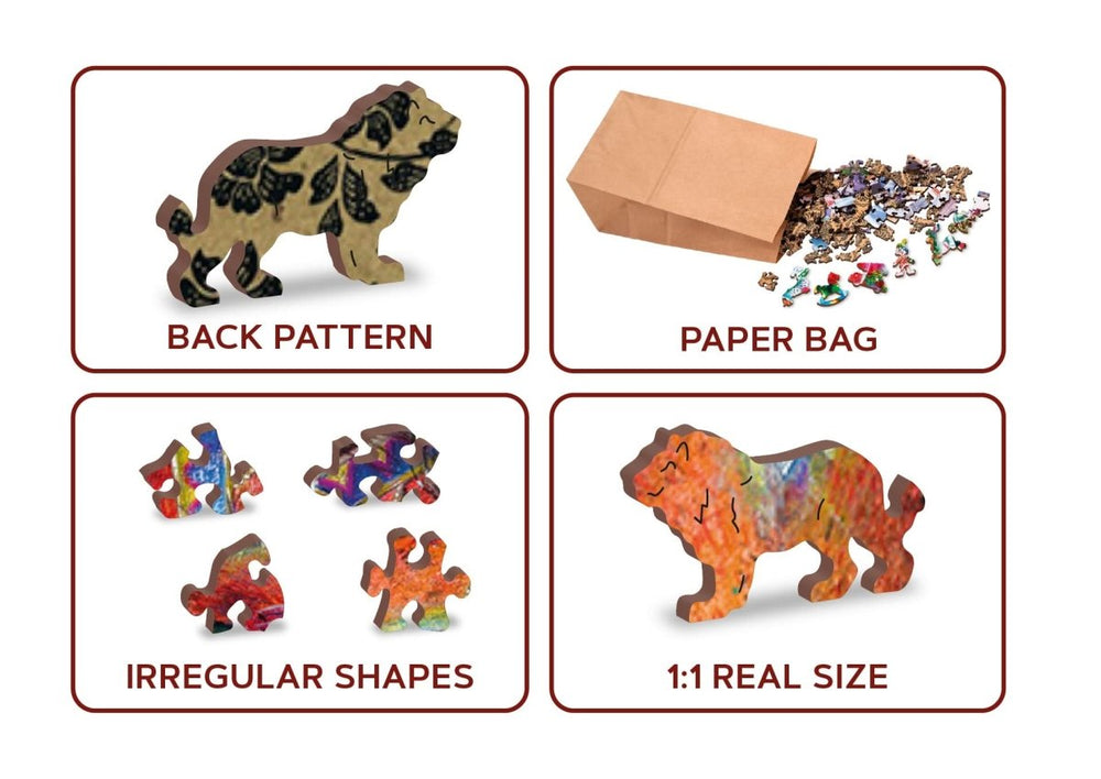 WOODEN.CITY – Mystischer Löwe 250 | 3D Holzpuzzle - Lama Welt