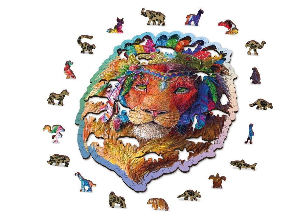 WOODEN.CITY – Mystischer Löwe 250 | 3D Holzpuzzle - Lama Welt