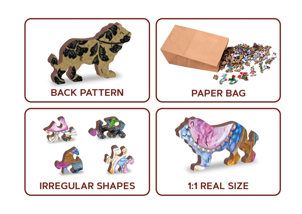 WOODEN.CITY – Mystischer Tiger 250 | 3D Holzpuzzle - Lama Welt